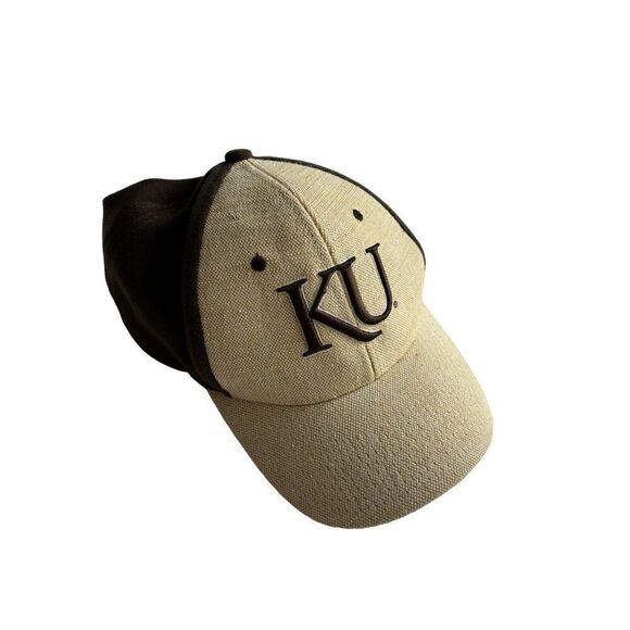 KU Adjustable Zephyr Z-Fit Cap M/L Brown & Beige University of Kansas hat - Picture 6 of 6